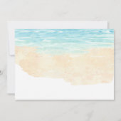 Elegant Script Waterverf Beach Wedding Invitation Kaart (Achterkant)