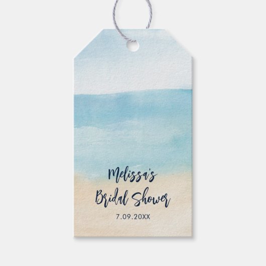 Elegant Script Waterverf Bruidsdouche Aangepast Cadeaulabel (Voorkant)