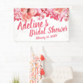 Elegant Script Waterverf Floral Vrijgezellenfeest Spandoek (Insitu)