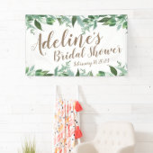 Elegant Script Waterverf Greenery Vrijgezellenfees Spandoek (Insitu)