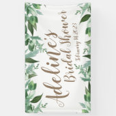Elegant Script Waterverf Greenery Vrijgezellenfees Spandoek (Verticaal)