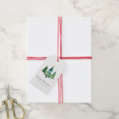Elegant script Waterverf kerstbomen Cadeaulabel (Met Touw)
