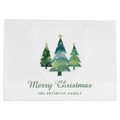 Elegant script Waterverf kerstbomen Groot Cadeauzakje (Achterkant)