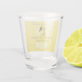 Elegant Script Waterverf Lemon Wedding Limoncello Shot Glas (Achterkant)