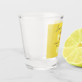 Elegant Script Waterverf Lemon Wedding Limoncello Shot Glas (Links)