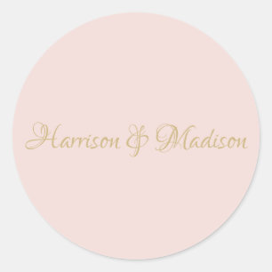 Elegant script wazig roze bruiloft stickers