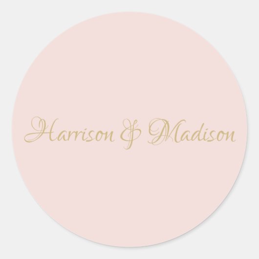 Elegant script wazig roze bruiloft stickers (Voorkant)