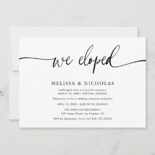 Elegant script We hebben de Elopement Wedding uitg Kaart