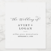 Elegant Script Weddennenlabel Wijn Etiket (Enkel label)