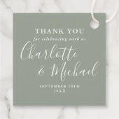 Elegant Script Weddenschap Hartelijk dank Bedankjes Labels (Achterkant)