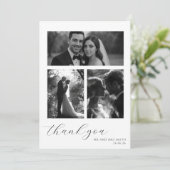 Elegant Script Weddenschap Hartelijk dank Bedankkaart (Staand voorkant)