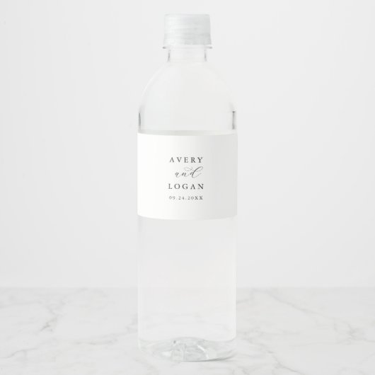 Elegant Script Weddenschap Water Bottle Label Waterfles Etiket (Voorkant)
