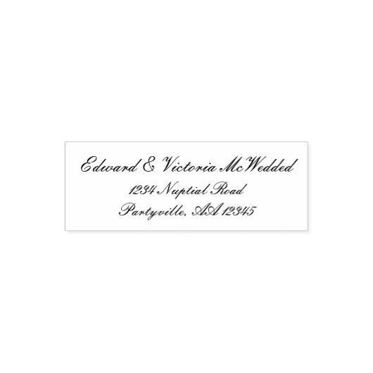 Elegant Script Wedding Address Zelfinktende Stempel (Design)