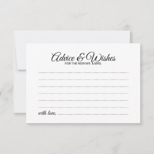 Elegant Script Wedding Advice en Wishes Kaart