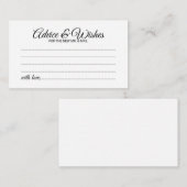 Elegant Script Wedding Advice en Wishes Kaart (Voorkant / Achterkant)
