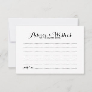 Elegant Script Wedding Advice en Wishes Kaart