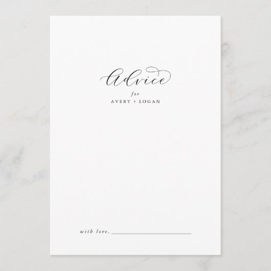 Elegant Script Wedding Advice Kaart (Voorkant)