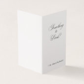 Elegant Script Wedding Bar Menu Place Card (Buitenkant)