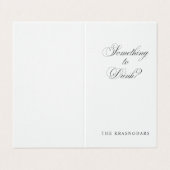 Elegant Script Wedding Bar Menu Place Card (Buitenkant ongevouwen)