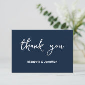 Elegant Script Wedding Bedankkaart (Staand voorkant)
