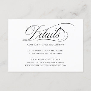 Elegant Script Wedding Details Enclosure Kaart