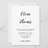 Elegant Script Wedding Details QR Code & Kaart (Voorkant)