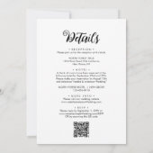 Elegant Script Wedding Details QR Code & Kaart (Achterkant)