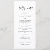 Elegant Script Wedding Dinner Menu Kaart (Voorkant)