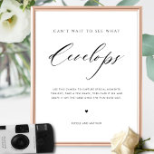 Elegant Script Wedding Disposable Camera Sign Poster