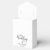 Elegant Script Wedding Favor Box | Zwart Wit Bedankdoosjes (Geopend)