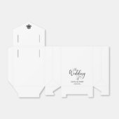 Elegant Script Wedding Favor Box | Zwart Wit Bedankdoosjes (Uitgevouwen)