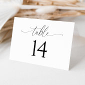 Elegant Script Wedding Gevouwen Tafel Nummer Kaart