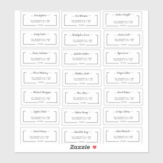 Elegant Script Wedding Guest Address Labels (Vel)