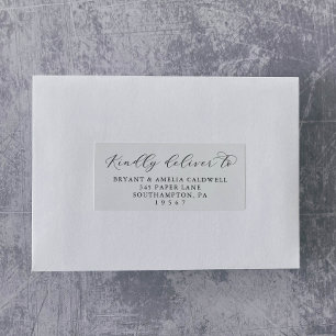 Elegant Script Wedding Guest Adresetiketten Sticker