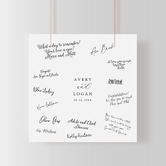 Elegant Script Wedding Guest Signing Poster