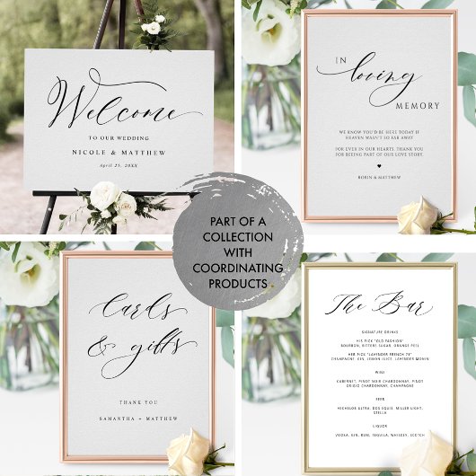 Elegant Script Wedding Guestbook Sign Poster