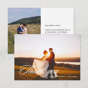 Elegant Script Wedding Hartelijk dank Foto W Note
