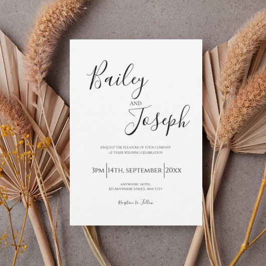 Elegant Script Wedding Invitation