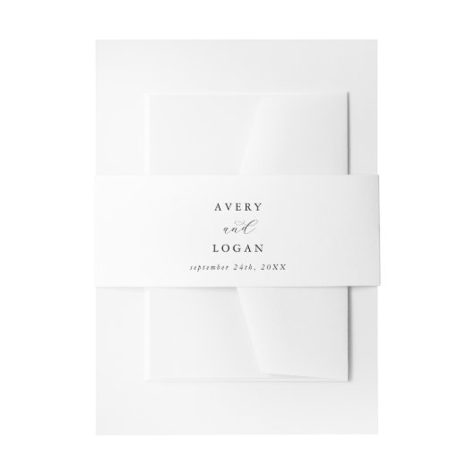 Elegant Script Wedding Invitation Belly Band Uitnodigingen Wikkel (Voorkant Voorbeeld)