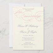 Elegant Script Wedding Invitation - Blush Pink Kaart (Voorkant)