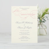 Elegant Script Wedding Invitation - Blush Pink Kaart (Staand voorkant)