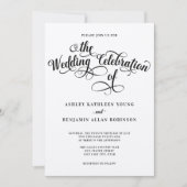 Elegant Script Wedding Invitation Kaart (Voorkant)