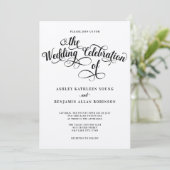 Elegant Script Wedding Invitation Kaart (Staand voorkant)