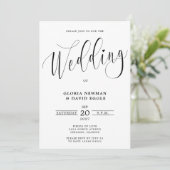 Elegant Script Wedding Invitation Kaart (Staand voorkant)