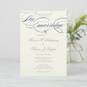 Elegant Script Wedding Invitation - marine Kaart (Staand voorkant)