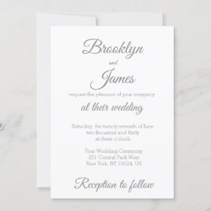 Elegant Script Wedding Invitting Bride and Groom Kaart
