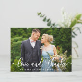 Elegant Script Wedding Love and Bedankt Bride Groo (Staand voorkant)