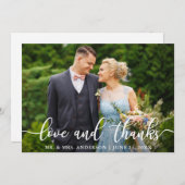 Elegant Script Wedding Love and Bedankt Bride Groo (Voorkant / Achterkant)
