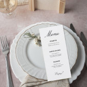 Elegant Script Wedding Menu Card