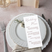 Elegant Script Wedding Menu Card